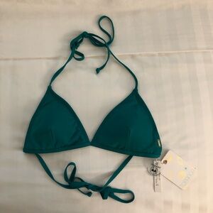 NWT Topanga Swim Coco Fixed Triangle Bikini Top - Emerald Green - Size 10